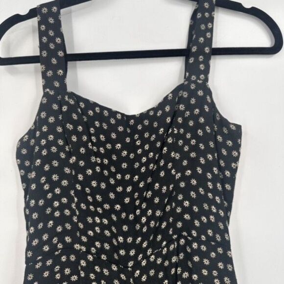 Reformation Ditzy Micro Floral Black Wide Leg Sleeveless Jumpsuit Size XS - Picture 11 of 16